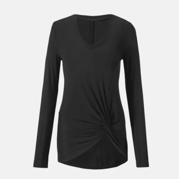 Womens Cabi Reveal Tee V Neck Stretchy Black size Small NWT - Picture 3 of 5